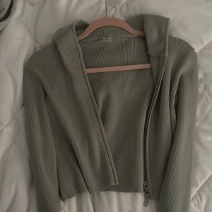 Sage green zip up from Brandy Melville